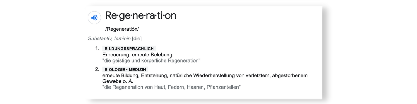 Definition Regeneration