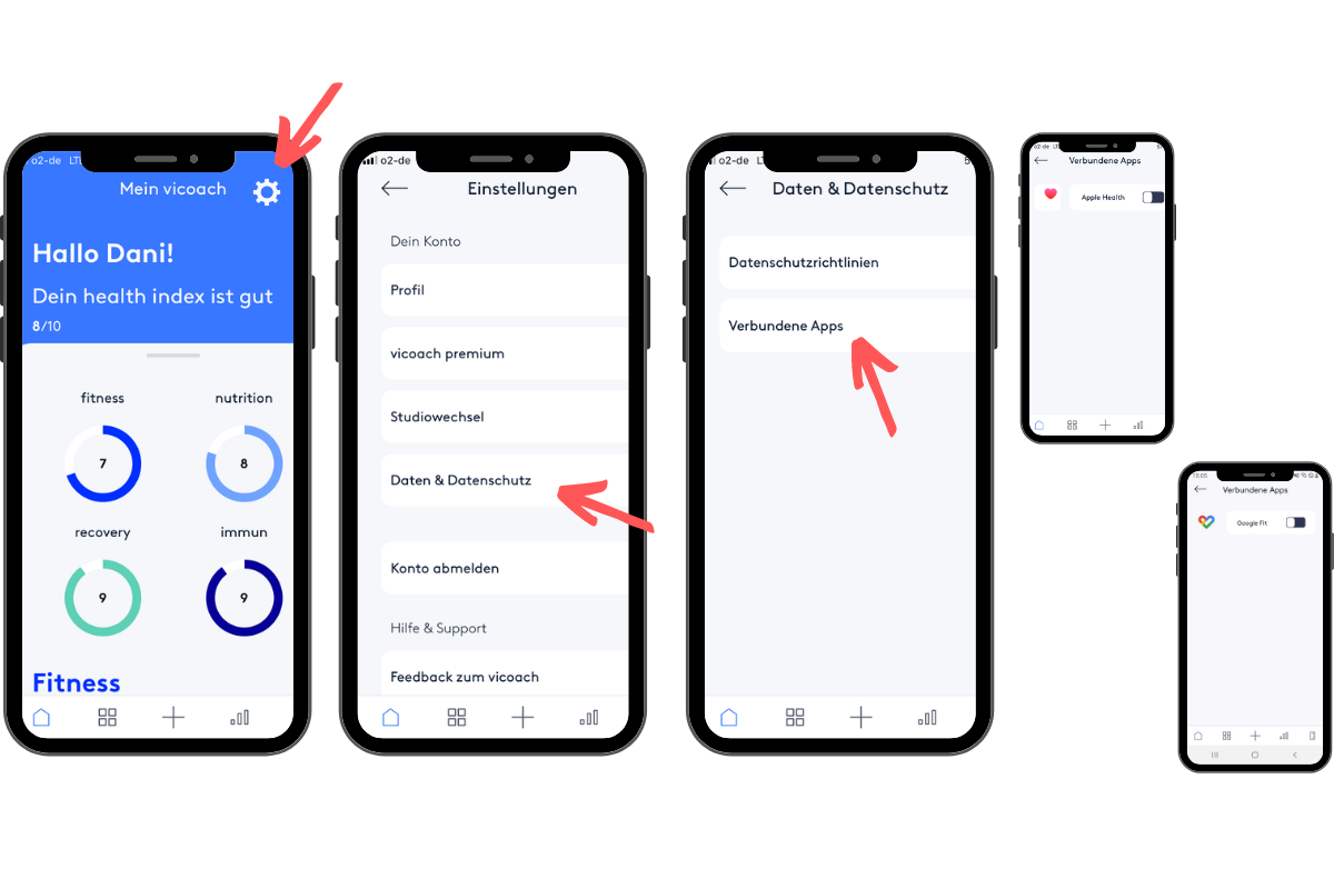 vicoach Einstellung Fitness Apps
